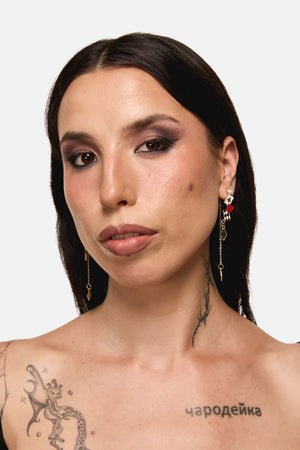 Dangerfield - Card Game Drop Earrings - multi