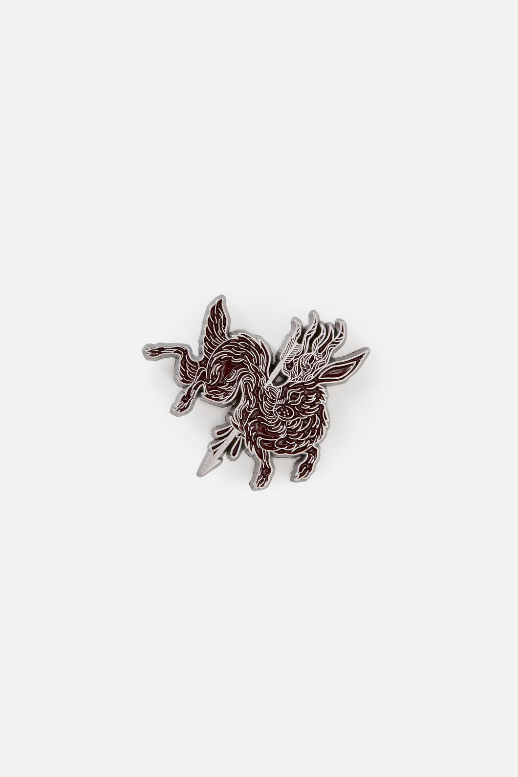 Dangerfield - Jackalope Goth Metal Pin - dark-red