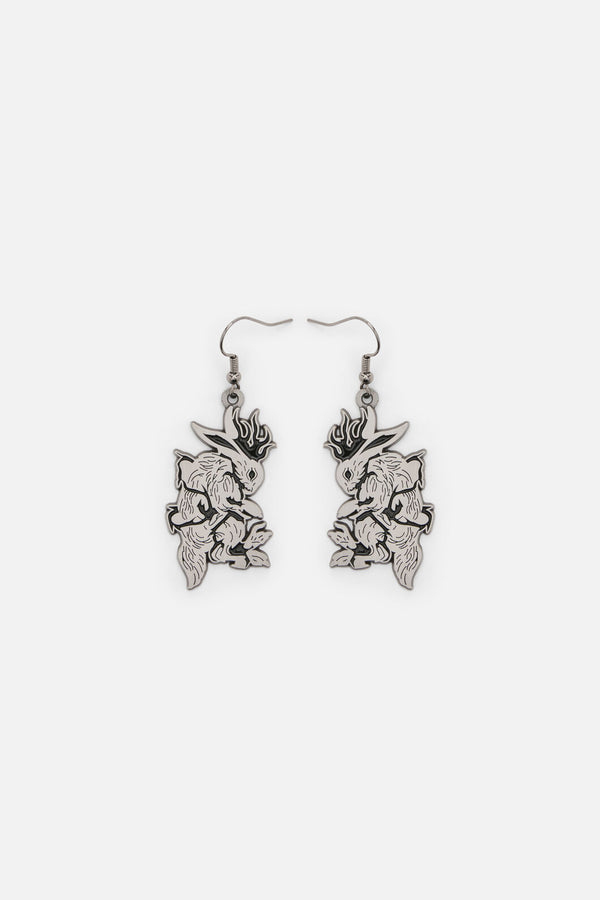 Dangerfield - Jackalope Metal Earrings - silver