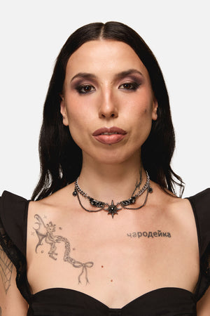 Dangerfield - Wings & Star Necklace - silver