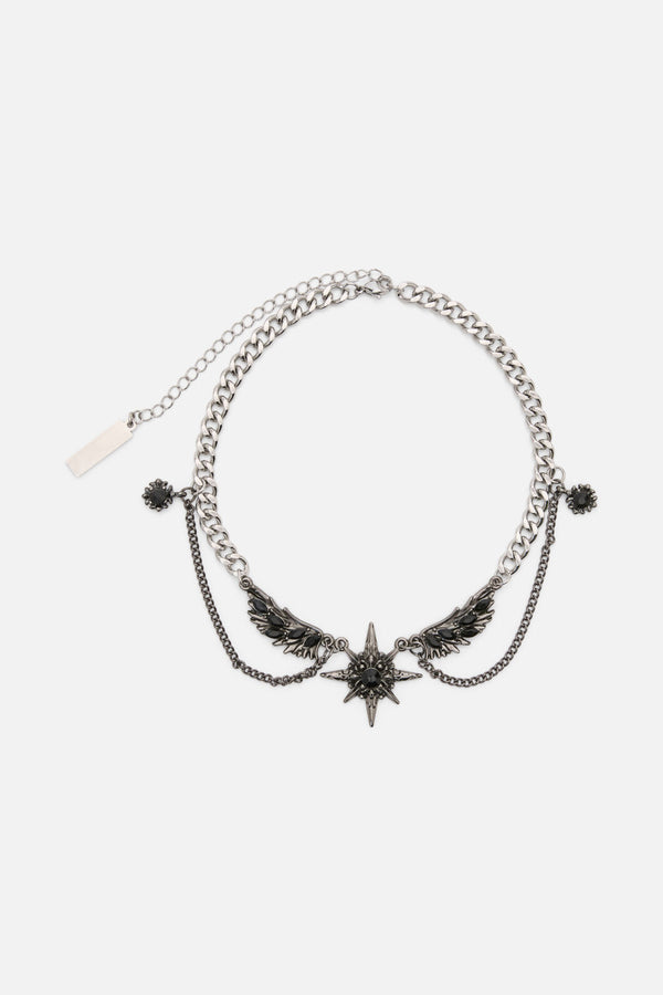 Dangerfield - Wings & Star Necklace - silver