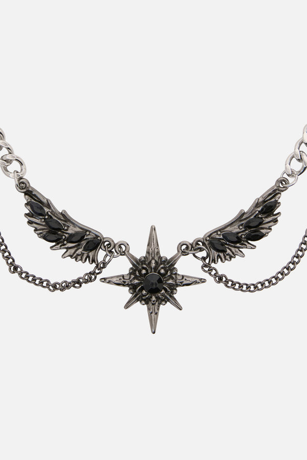 Dangerfield - Wings & Star Necklace - silver
