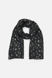 Dangerfield - Galaxy Metallic Printed Scarf - black