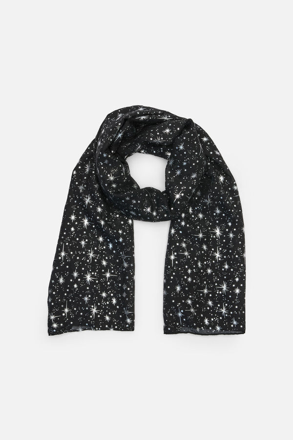 Dangerfield - Galaxy Metallic Printed Scarf - black