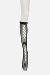 Dangerfield - Black Long Mesh Bow Sock - black