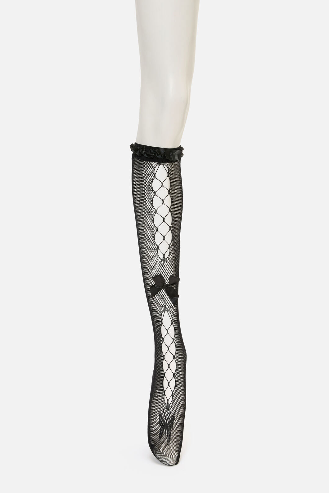 Dangerfield - Black Long Mesh Bow Sock - black