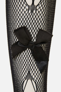 Dangerfield - Black Long Mesh Bow Sock - black