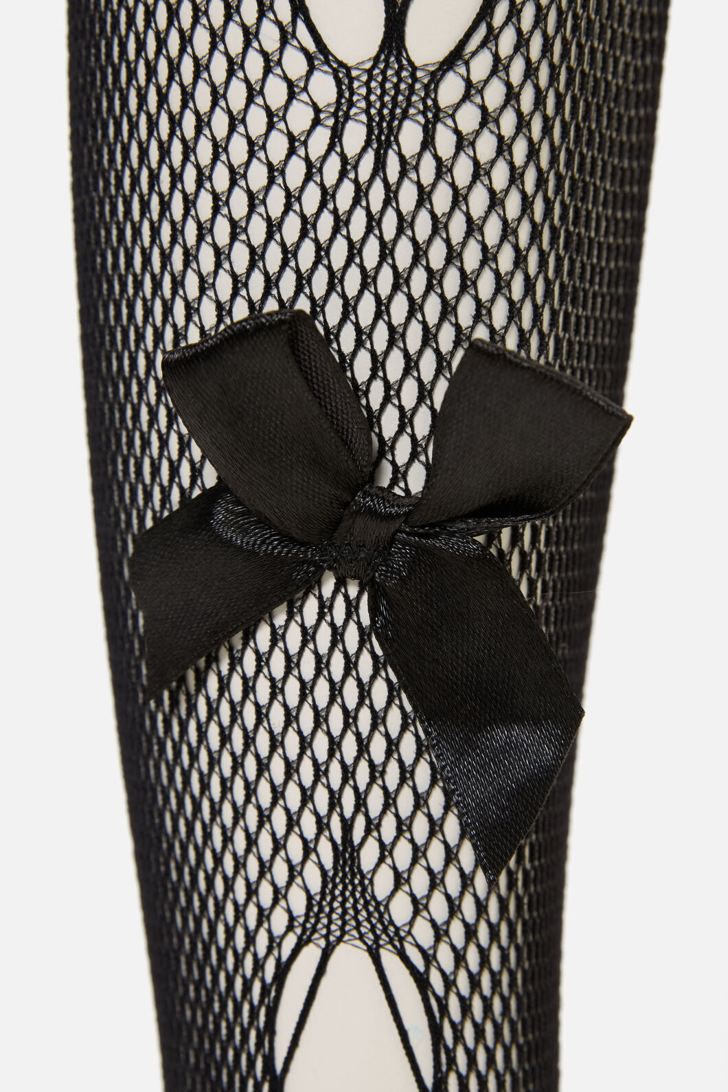 Dangerfield - Black Long Mesh Bow Sock - black