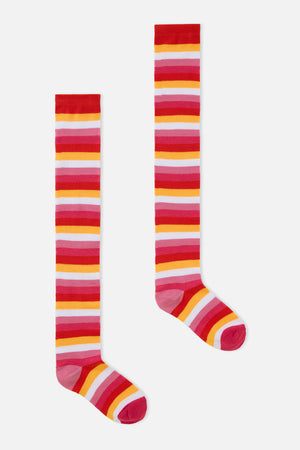 Dangerfield - Red Long Striped Sock - red