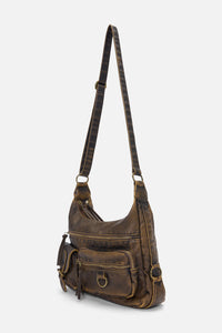 Dangerfield - Distressed Chocolate Zip Bag - chocolate