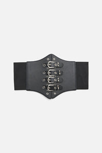 Dangerfield - Four Buckle Waist Belt - black