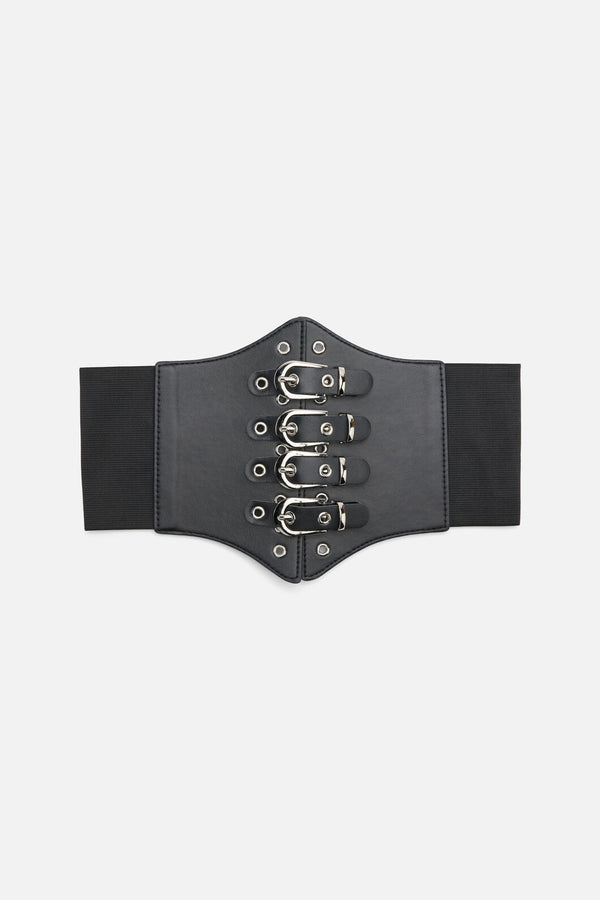 Dangerfield - Four Buckle Waist Belt - black