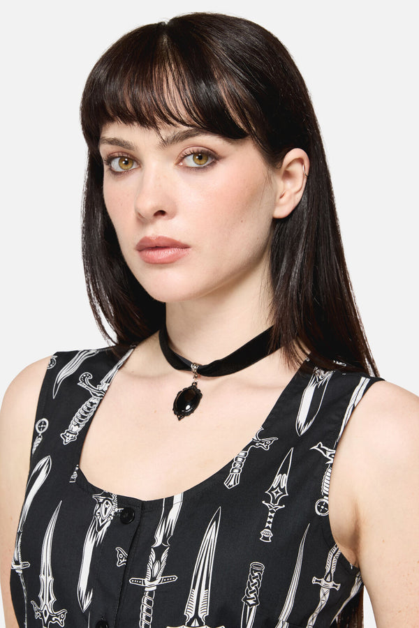 Dangerfield - Black Velvet Charm Choker - black
