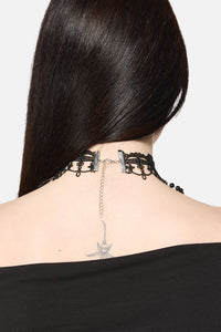 Dangerfield - Gothic Bead & Lace Choker - black