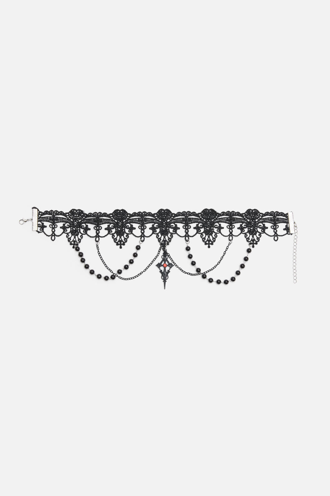 Dangerfield - Gothic Bead & Lace Choker - black