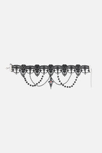 Dangerfield - Gothic Bead & Lace Choker - black