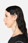 Dangerfield - Cross & Chain Bow Hair Clip - black