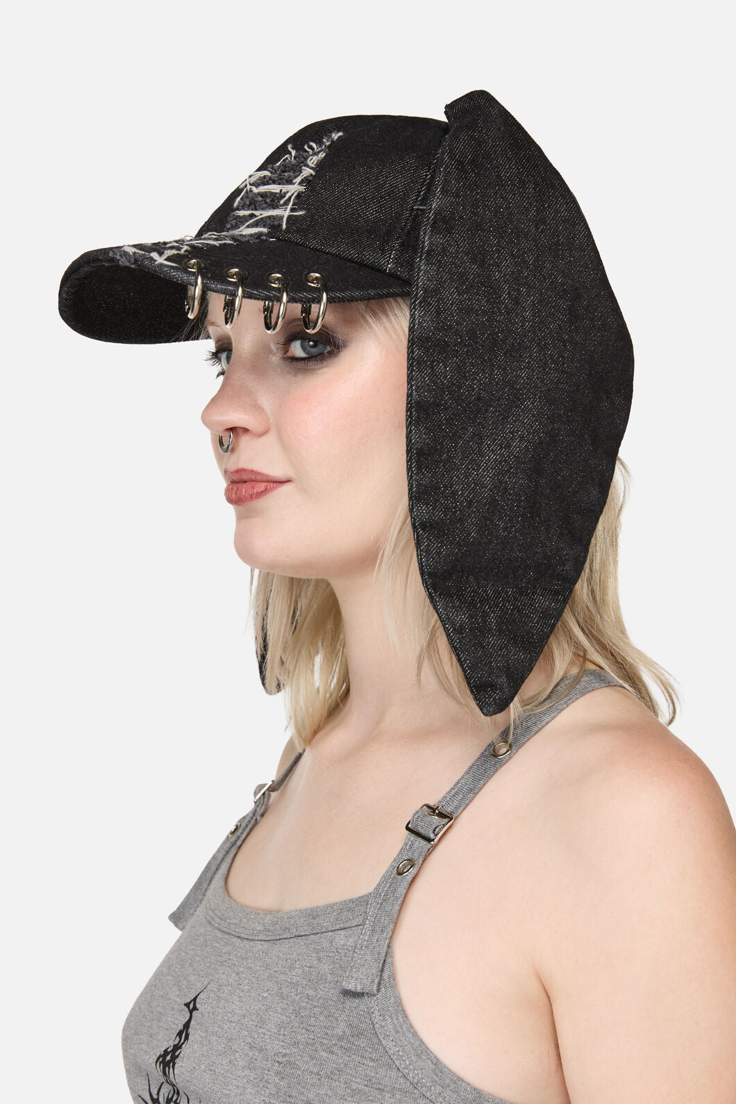 Dangerfield - Distressed Long Ears Cap - black