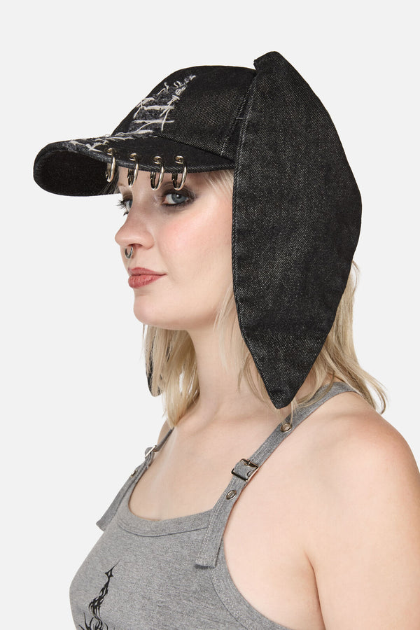Dangerfield - Distressed Long Ears Cap - black