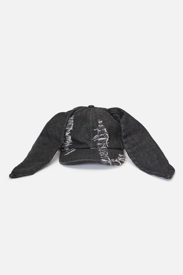 Dangerfield - Distressed Long Ears Cap - black