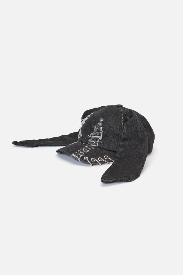 Dangerfield - Distressed Long Ears Cap - black