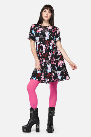 Dangerfield - Hot Pink Plain Tights - hot-pink