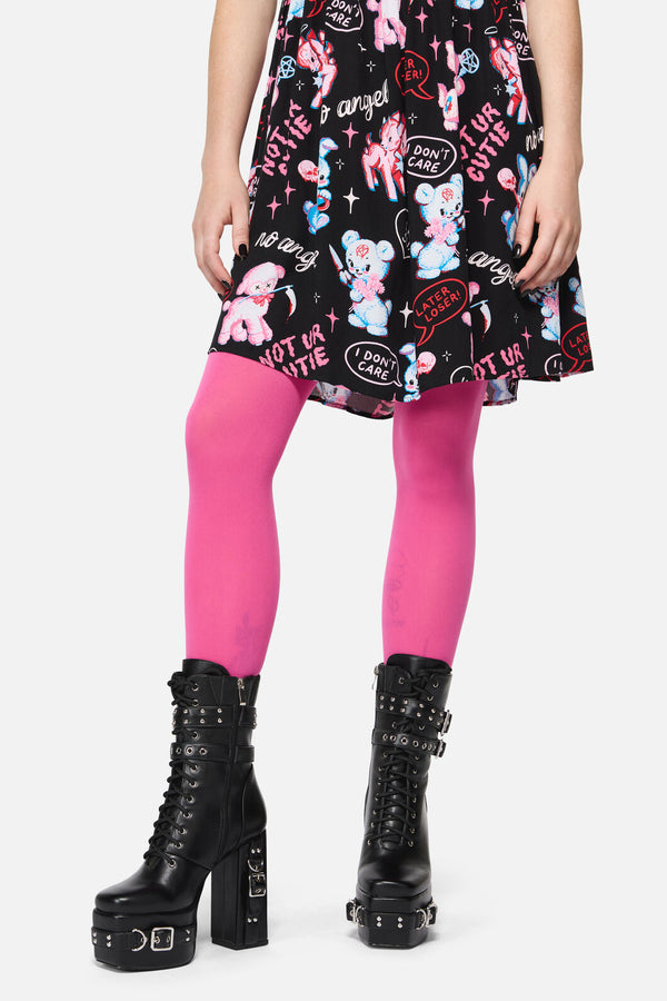 Dangerfield - Hot Pink Plain Tights - hot-pink