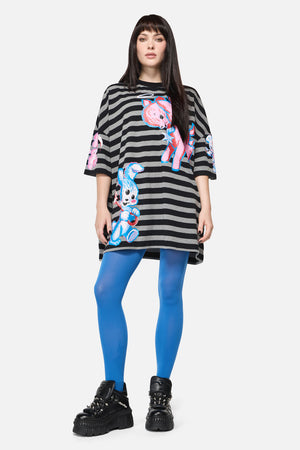 Dangerfield - Blue Plain Tights - blue