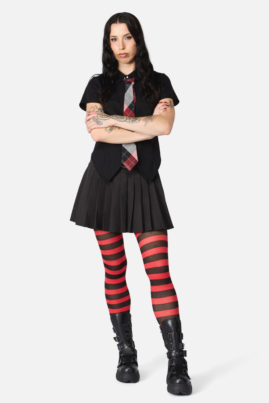 Dangerfield - Striped Tights - red-black