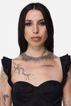 Dangerfield - Chainmail Spike Choker - silver