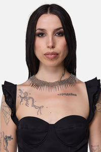 Dangerfield - Chainmail Spike Choker - silver