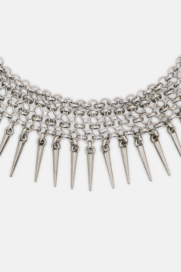Dangerfield - Chainmail Spike Choker - silver
