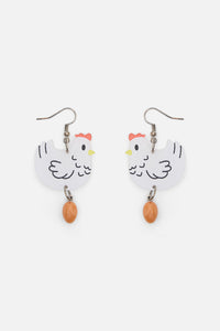 Dangerfield - Chicken & Egg Earrings - white