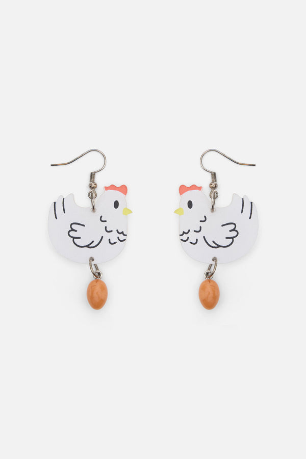 Dangerfield - Chicken & Egg Earrings - white