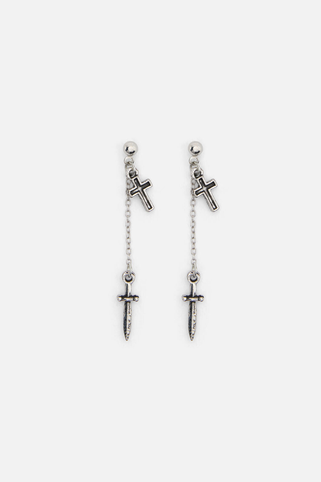 Dangerfield - Cross & Dagger Earrings - silver