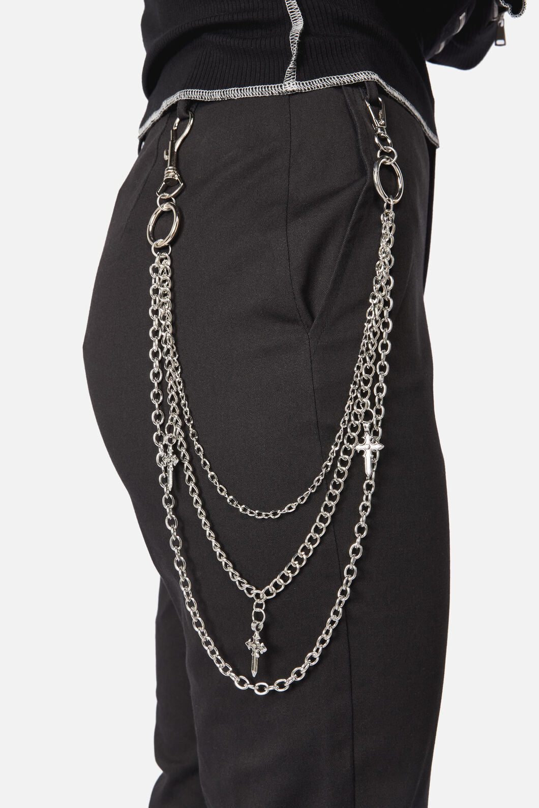 Dangerfield - Cross Triple Jean Chain - silver