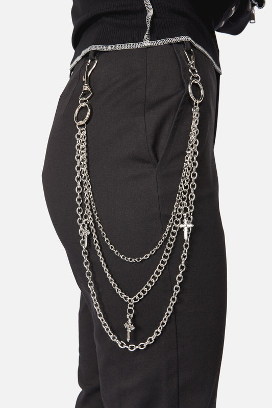 Dangerfield - Cross Triple Jean Chain - silver