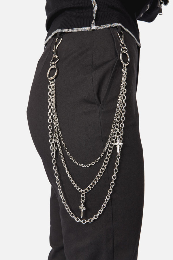 Dangerfield - Cross Triple Jean Chain - silver