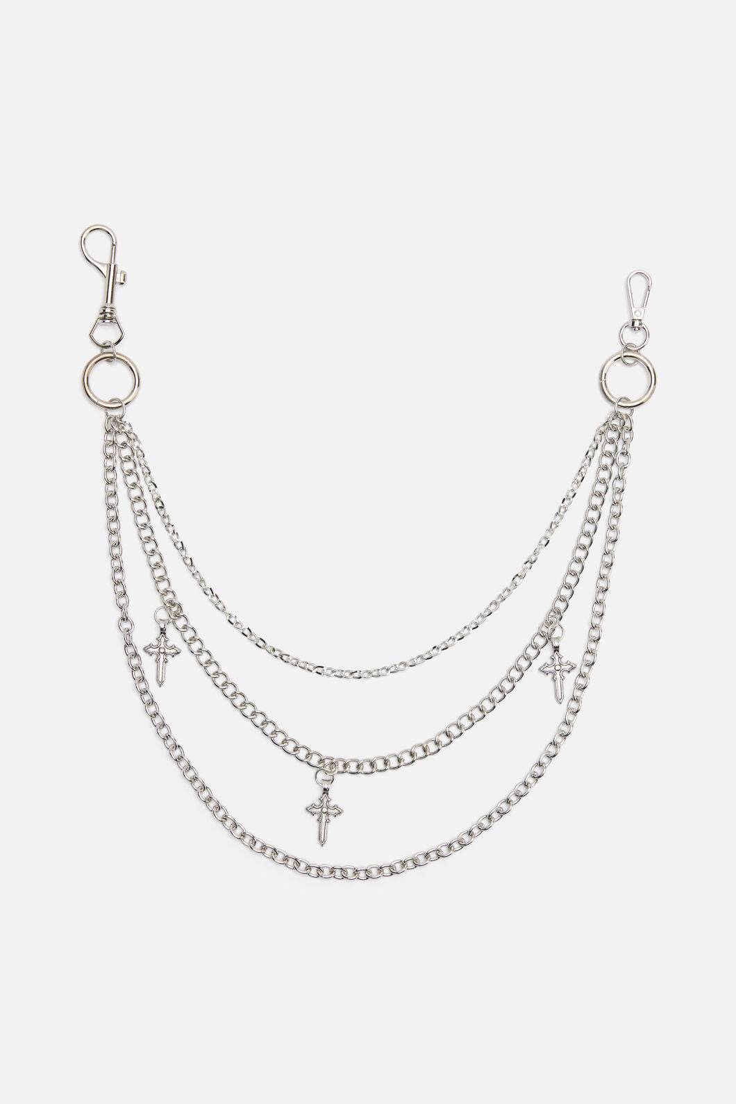 Dangerfield - Cross Triple Jean Chain - silver