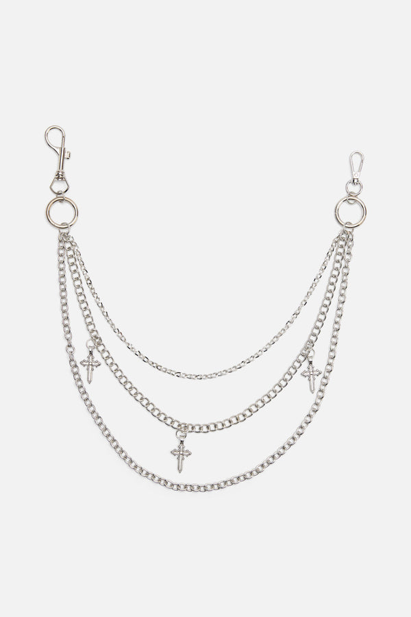 Dangerfield - Cross Triple Jean Chain - silver