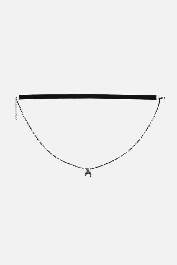 Dangerfield - Velvet Moon Chain Choker - black