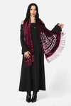 Dangerfield - Velvet Burnout Scarf - burgundy