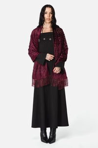 Dangerfield - Velvet Burnout Scarf - burgundy