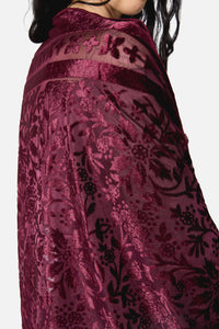 Dangerfield - Velvet Burnout Scarf - burgundy