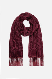 Dangerfield - Velvet Burnout Scarf - burgundy