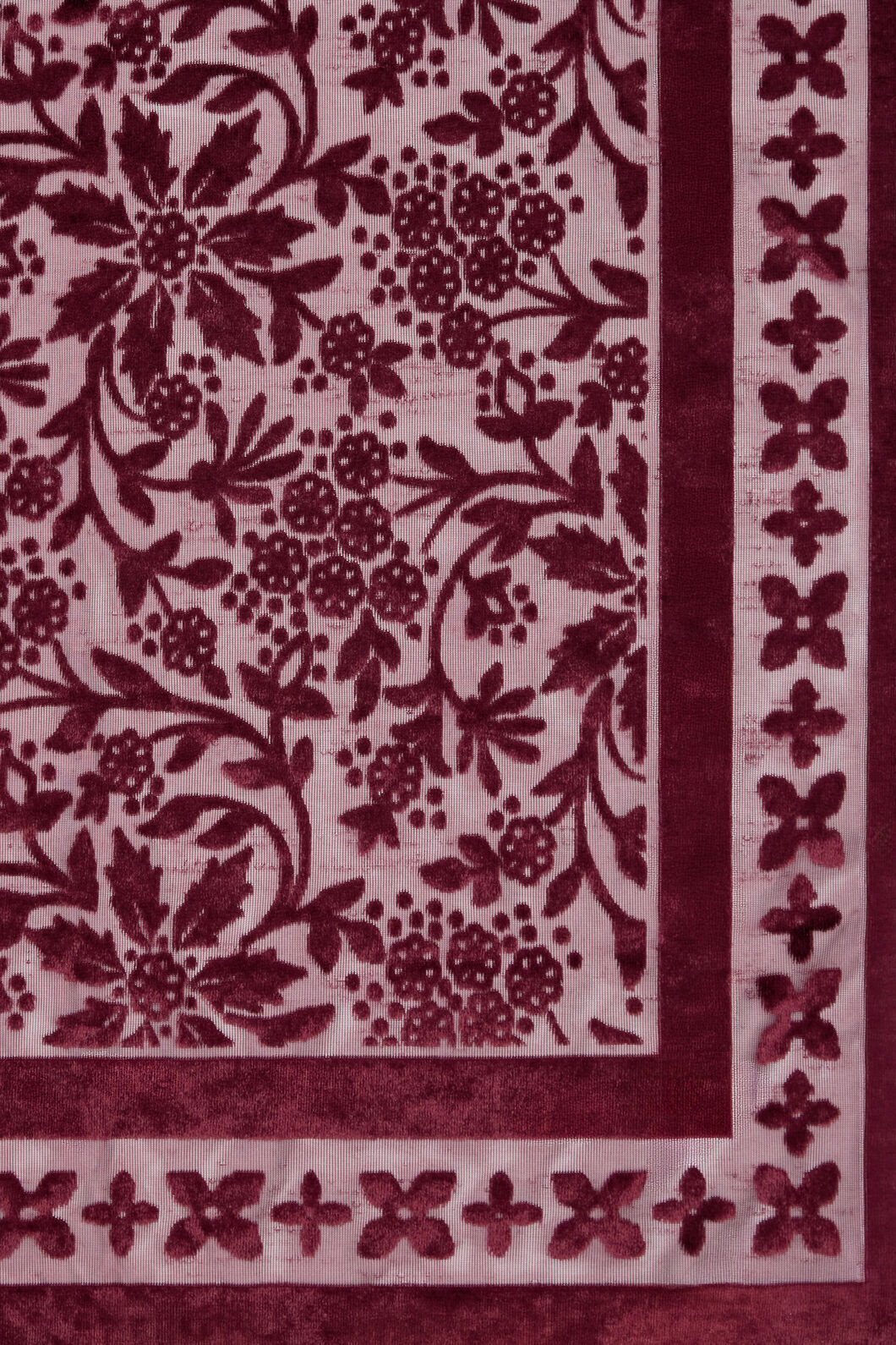 Dangerfield - Velvet Burnout Scarf - burgundy