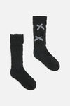 Dangerfield - Gingham Bow Socks - black