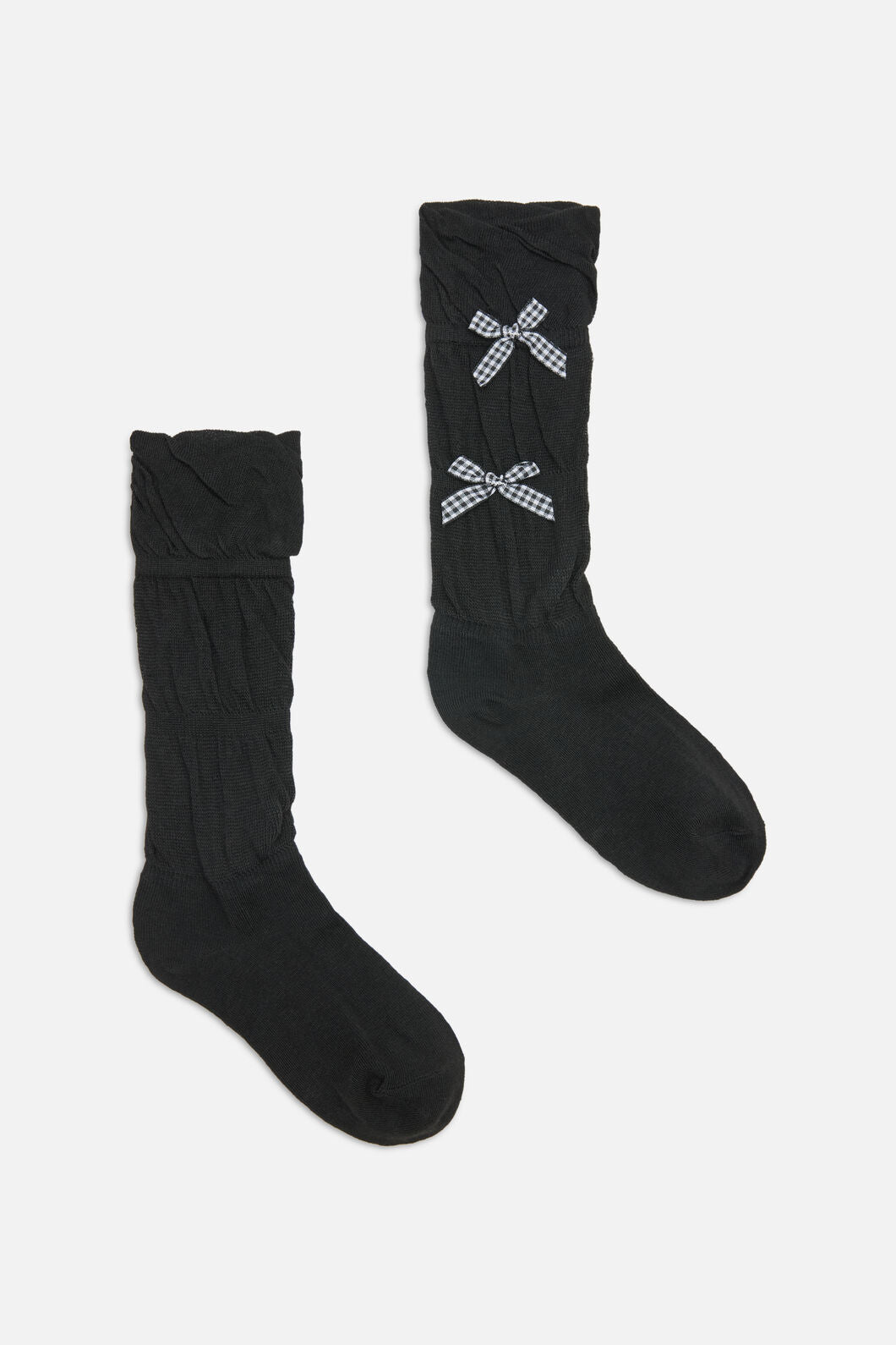 Dangerfield - Gingham Bow Socks - black
