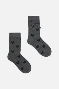 Dangerfield - Heart & Bow Socks - grey