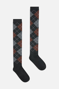 Dangerfield - Long Argyle Socks - black-grey